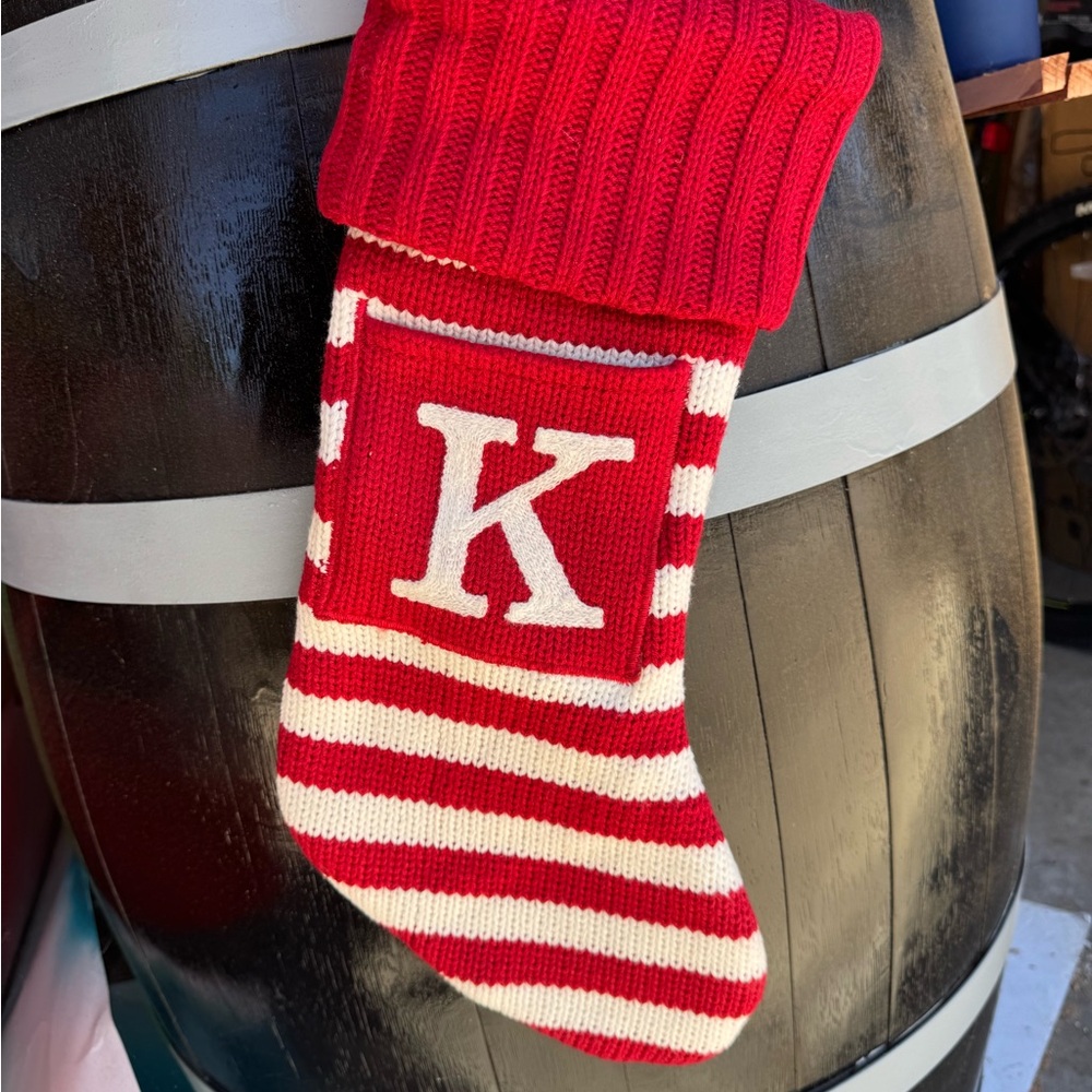 Wondershop Red and White Striped Initial Stocking